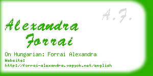 alexandra forrai business card